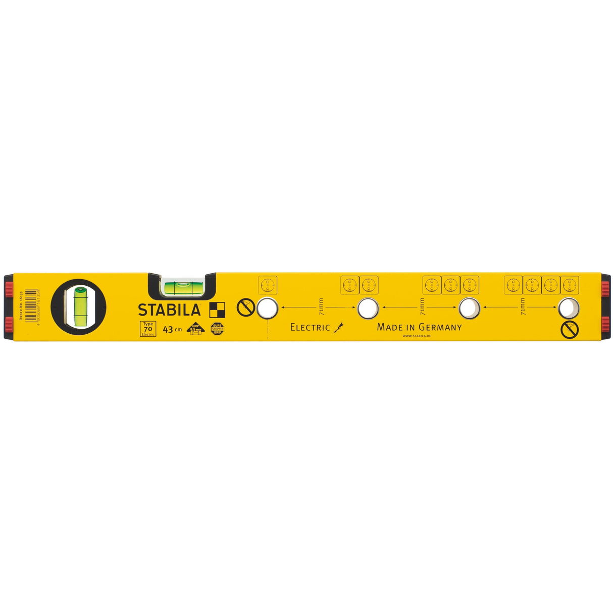 Stabila Type 70 electric spirit level – Product picture (front view) 01
