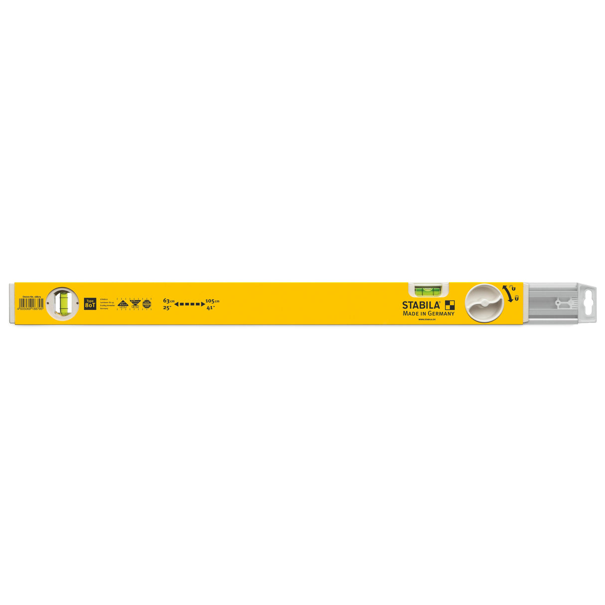 Stabila Type 80 T telescopic spirit level – Product picture (front view) 01