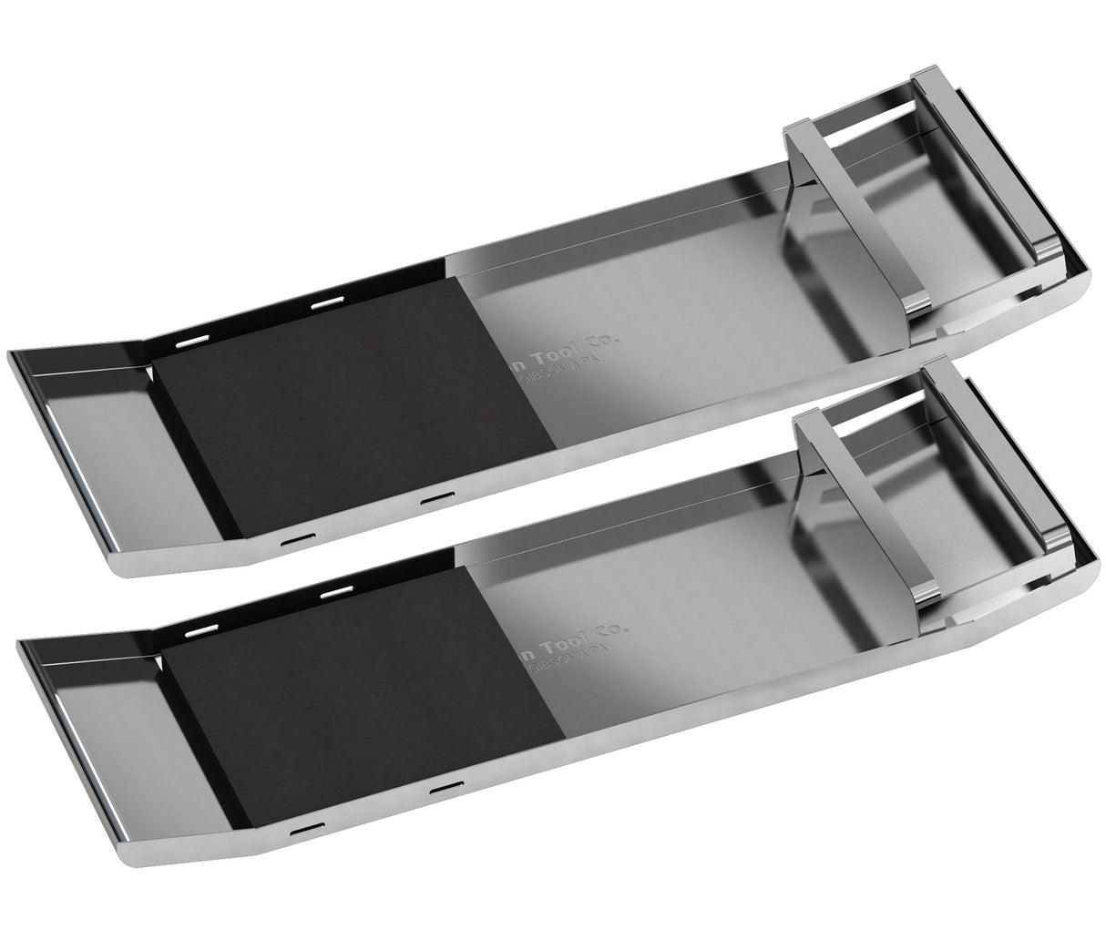 Bon Tool Stainless Steel Knee Boards - Curved Ends with Rubber Pads (Pair)