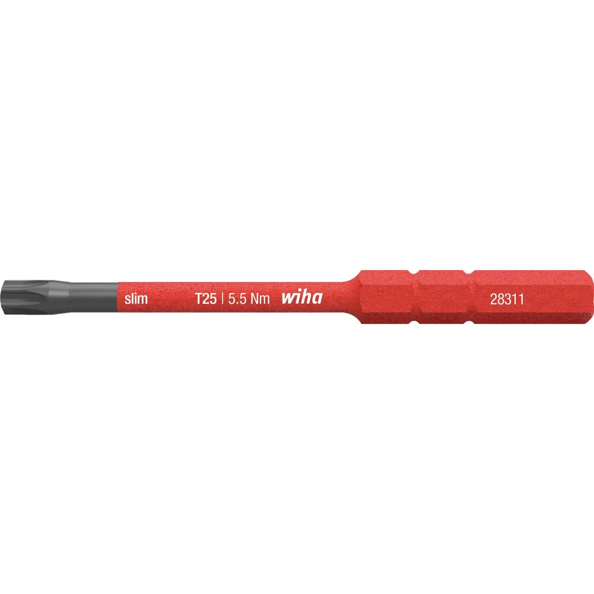 TORX T25 – Red slim screwdriver bit with T25 marking