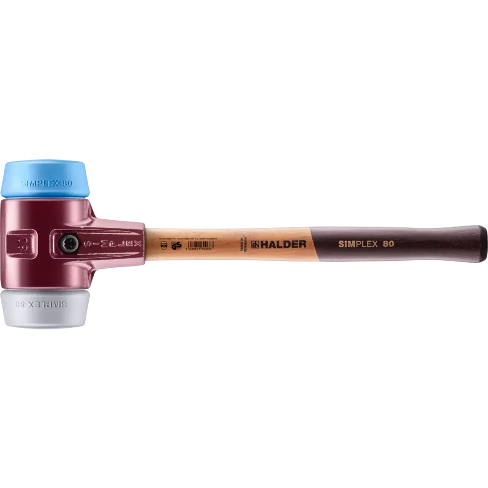 Halder Simplex soft-face mallet, cast iron housing - TPE-soft / TPE-mid by Halder