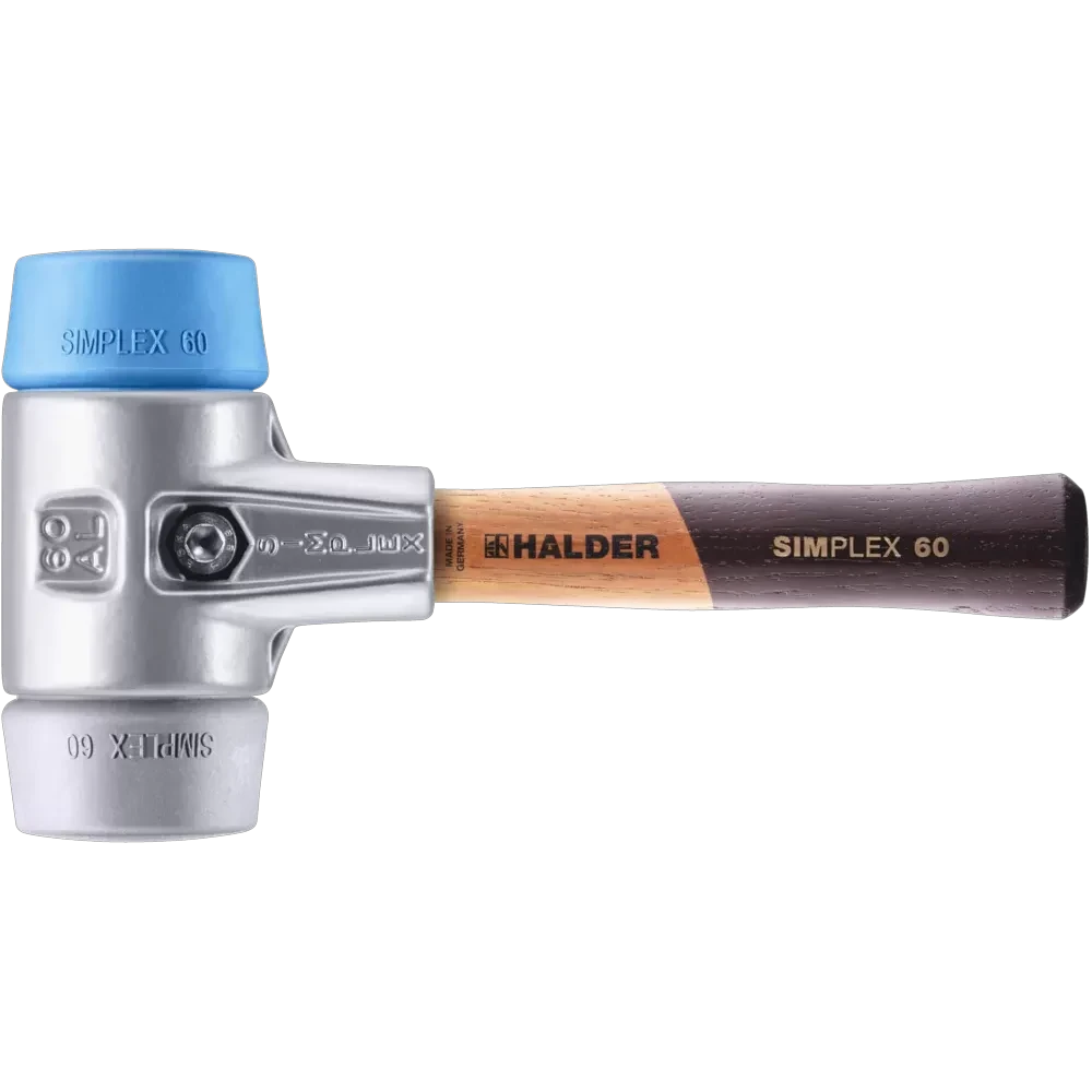 Halder Simplex soft-face mallet, aluminium housing - TPE-soft / TPE-mid - Short Handle by Halder