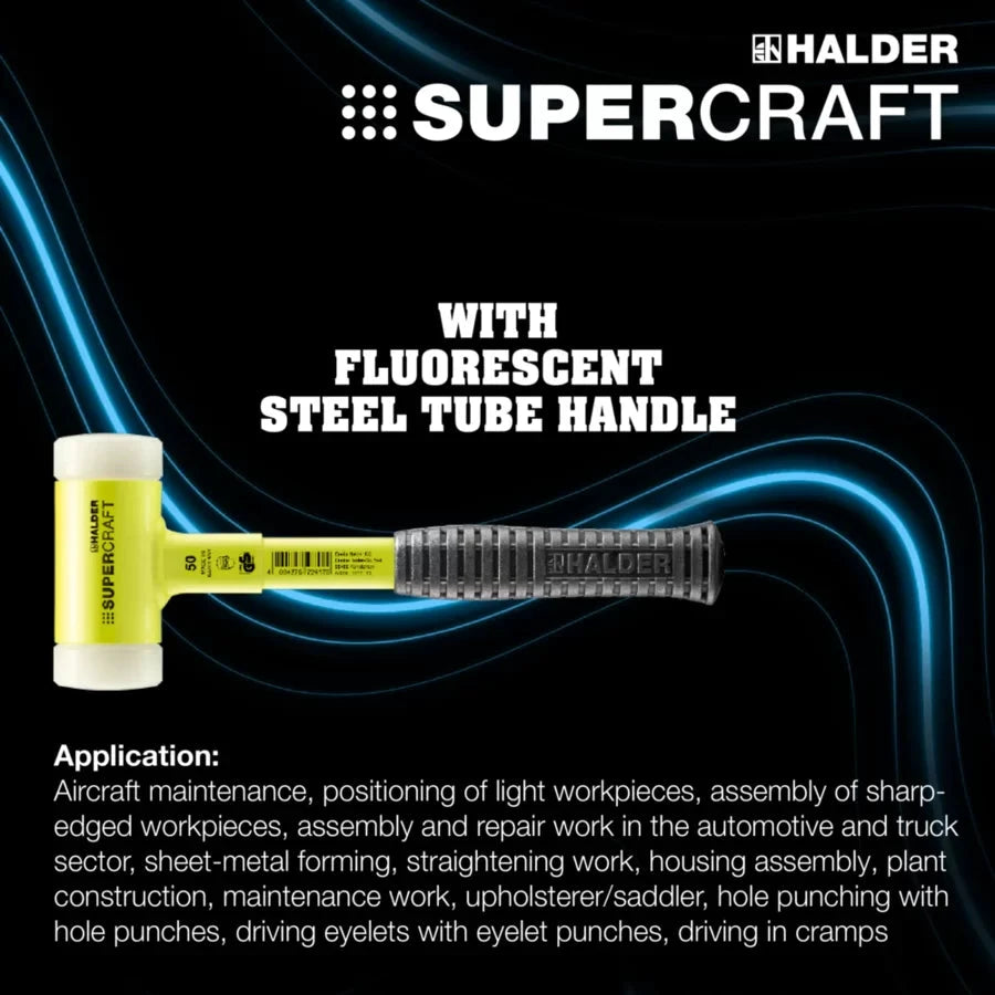 Halder Supercraft soft-face mallet, steel tube handle by Halder