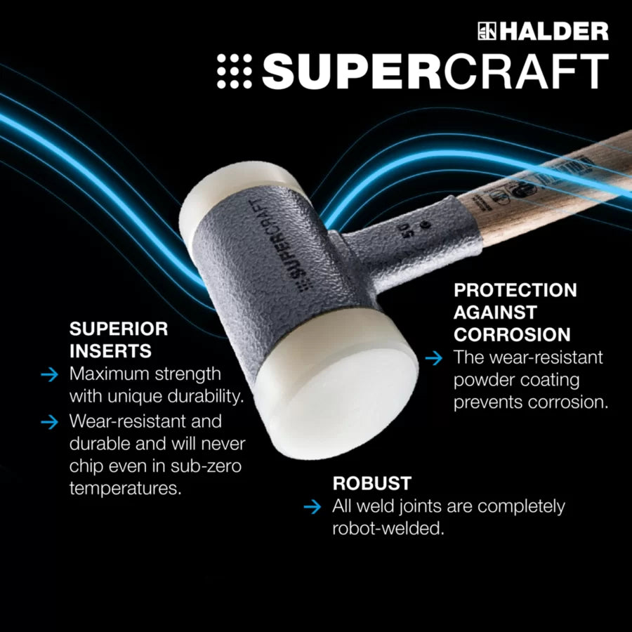 Halder Supercraft soft-face mallet, steel tube handle by Halder