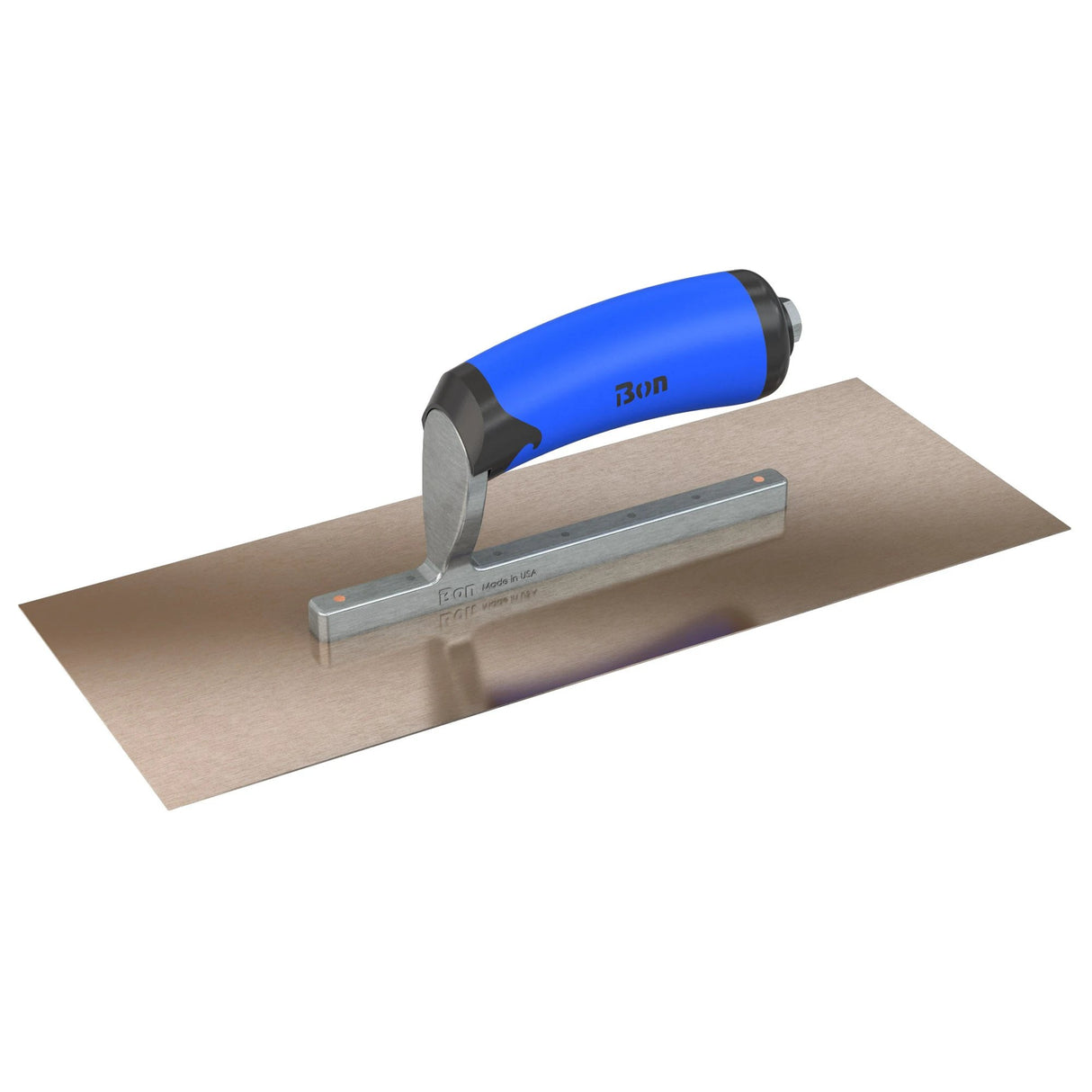 Bon Tool Golden Stainless Steel Square End Finish Trowel - Short Shank - Comfort Wave Handle by Bon Tool