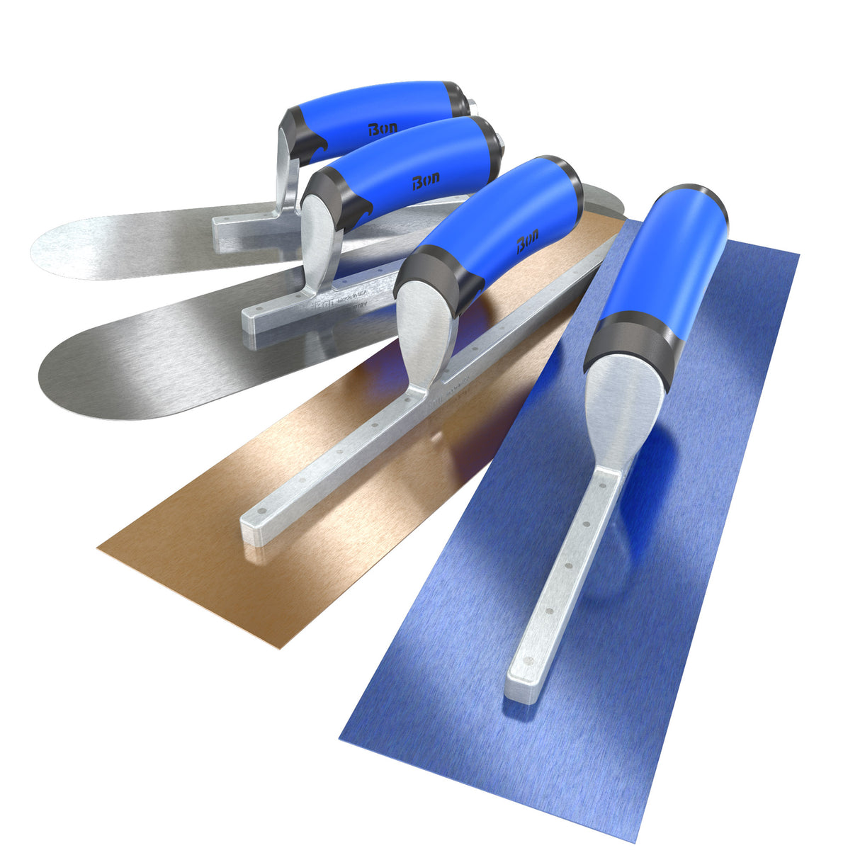 Bon Tool Blue Steel Square End Finish Trowel - Camel Back Wood Handle by Bon Tool