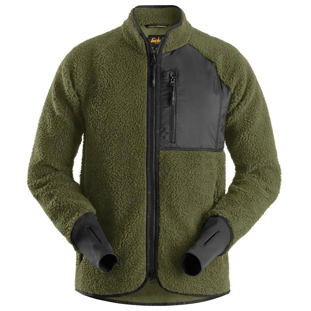 Snickers 8021 AllroundWork, Pile Full Zip Jacket - Khaki Green / Black by Snickers
