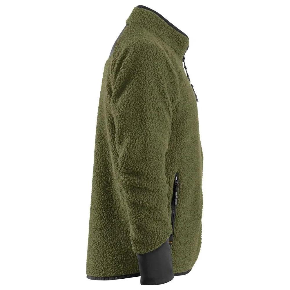 Snickers 8021 AllroundWork, Pile Full Zip Jacket - Khaki Green / Black by Snickers