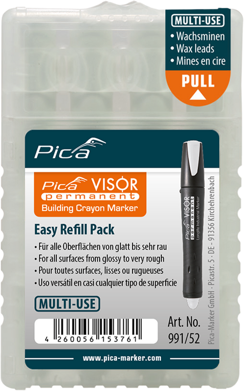 Pica VISOR Permanent Replacement Refills – Pack of 4 – White