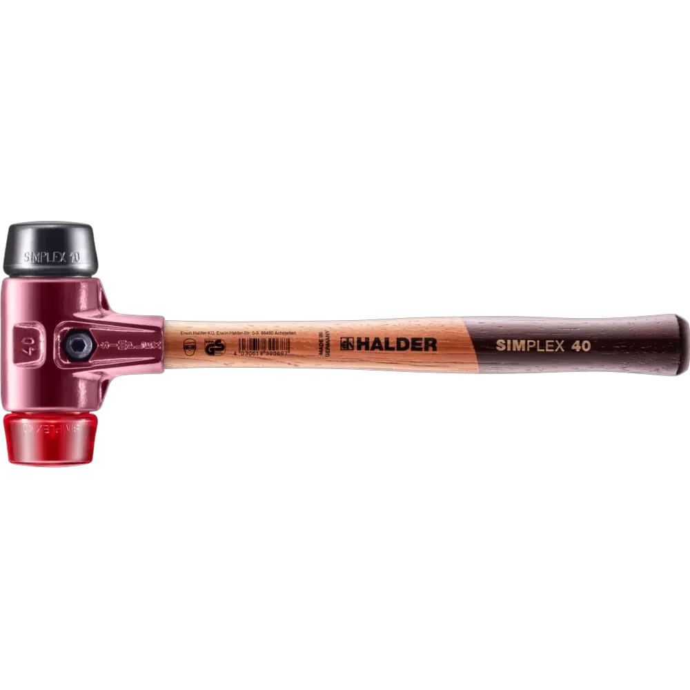 Halder Simplex soft-face mallet, cast iron housing - Rubber Composition / Plastic by Halder