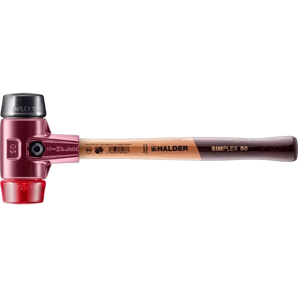 Halder Simplex soft-face mallet, cast iron housing - Rubber Composition / Plastic by Halder