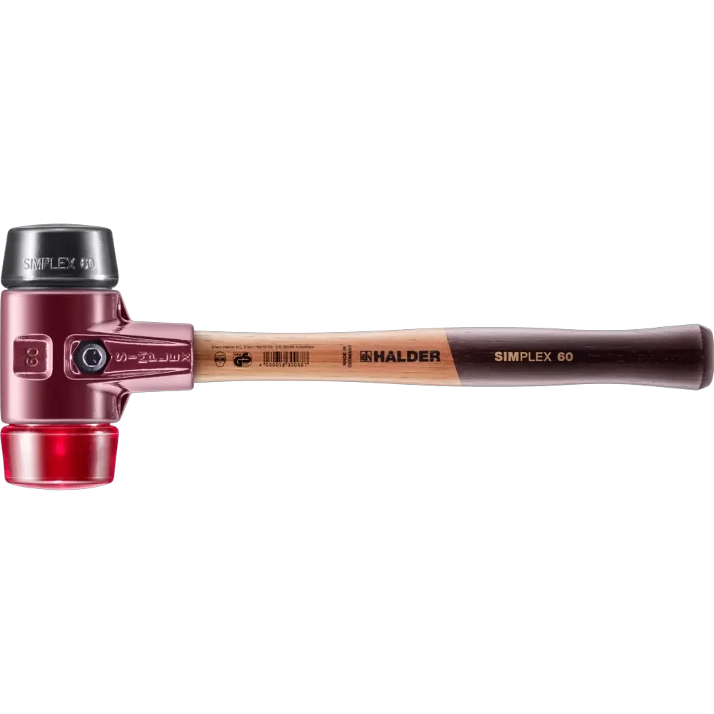 Halder Simplex soft-face mallet, cast iron housing - Rubber Composition / Plastic by Halder