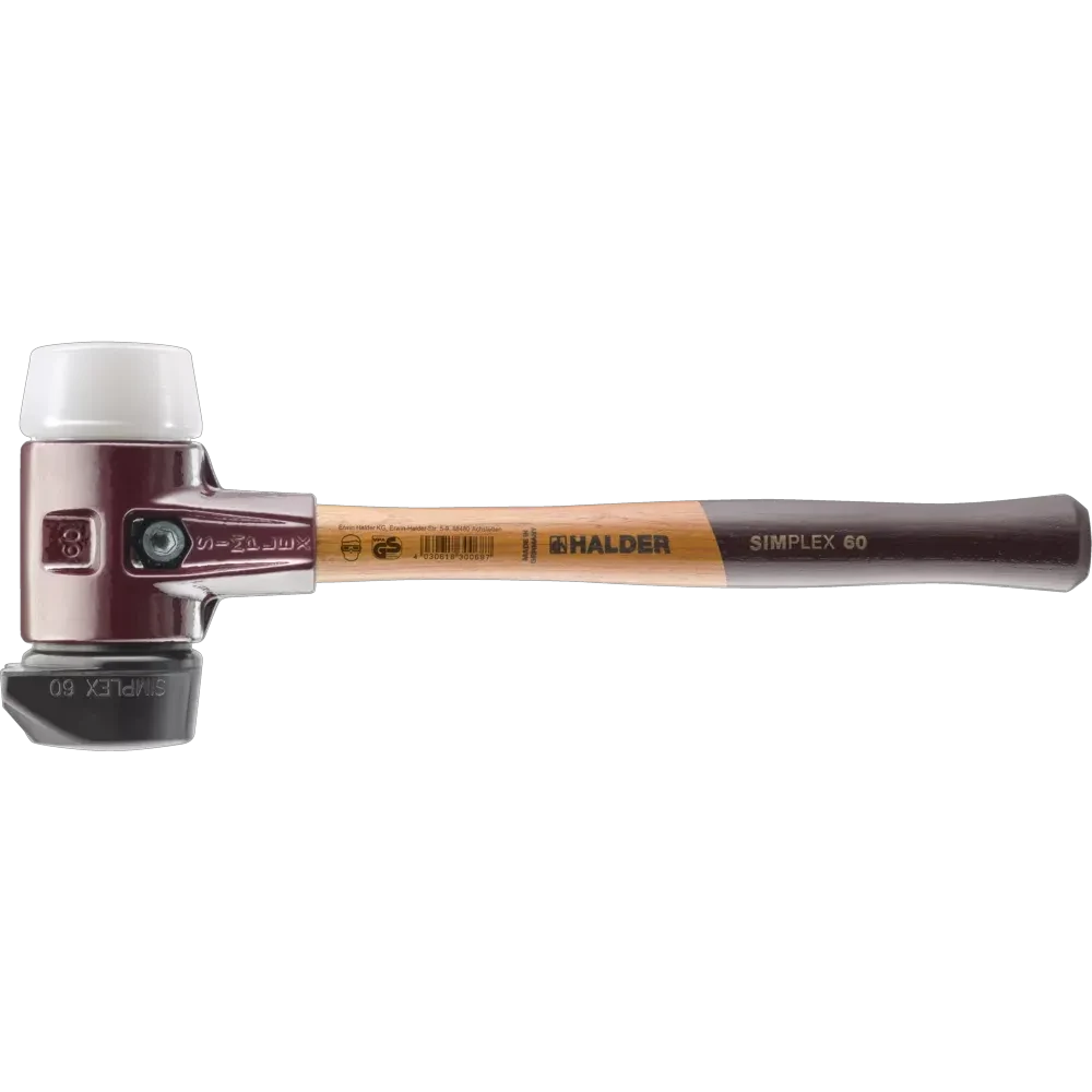 Halder Simplex soft-face mallet, cast iron housing - "Stand-Up" / Superplastic by Halder