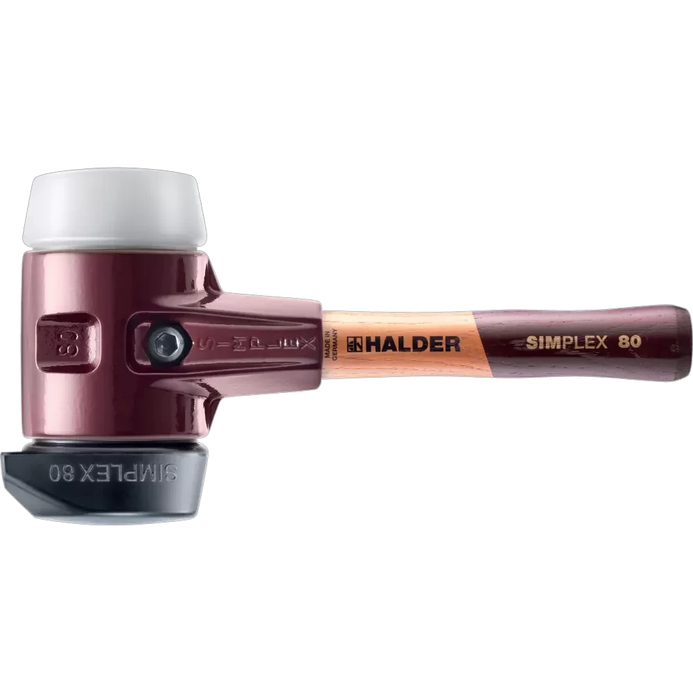Halder Simplex soft-face mallet, cast iron housing - "Stand-Up" / Superplastic - Short Handle by Halder