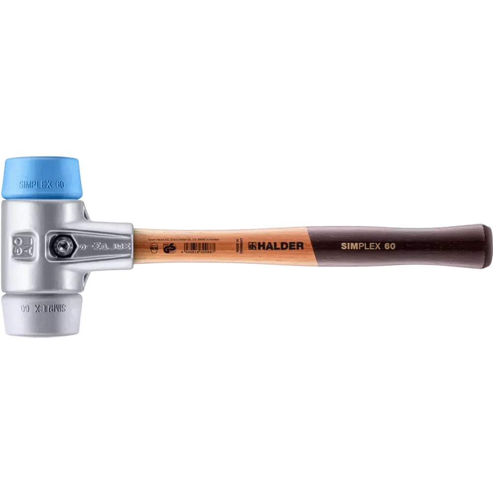 Halder Simplex soft-face mallet, aluminium housing - TPE-soft / TPE-mid by Halder