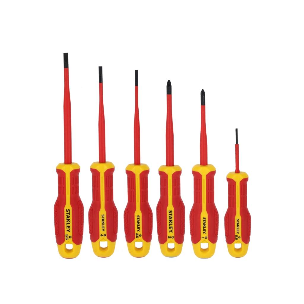 Stanley FatMax FMHT65765-0 six-piece insulated slotted and Pozidriv screwdriver set