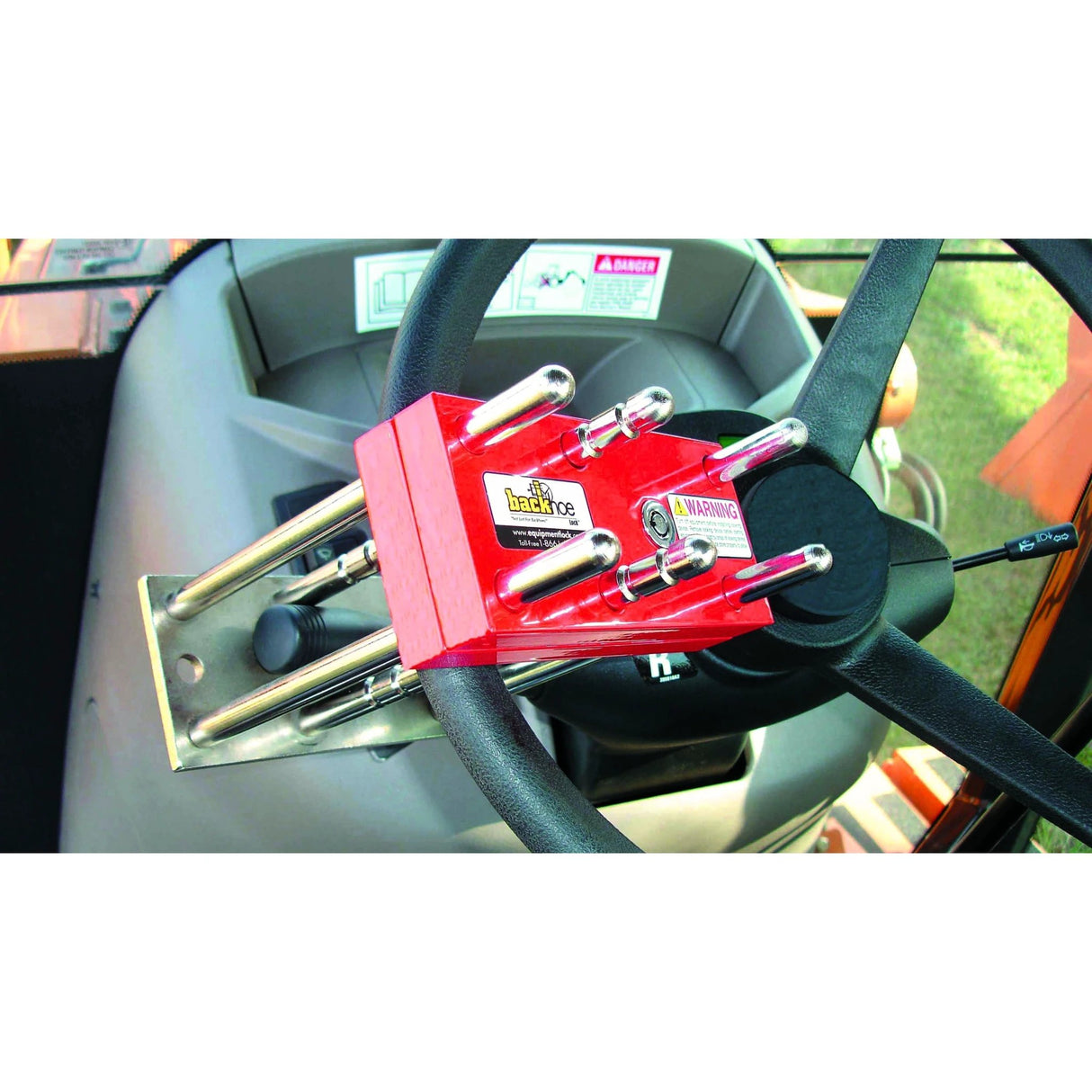 Backhoe Lock Security Device For Forklifts Tractors Boats Secures Forward And Reverse Drive Controls by The Equipment Lock Company