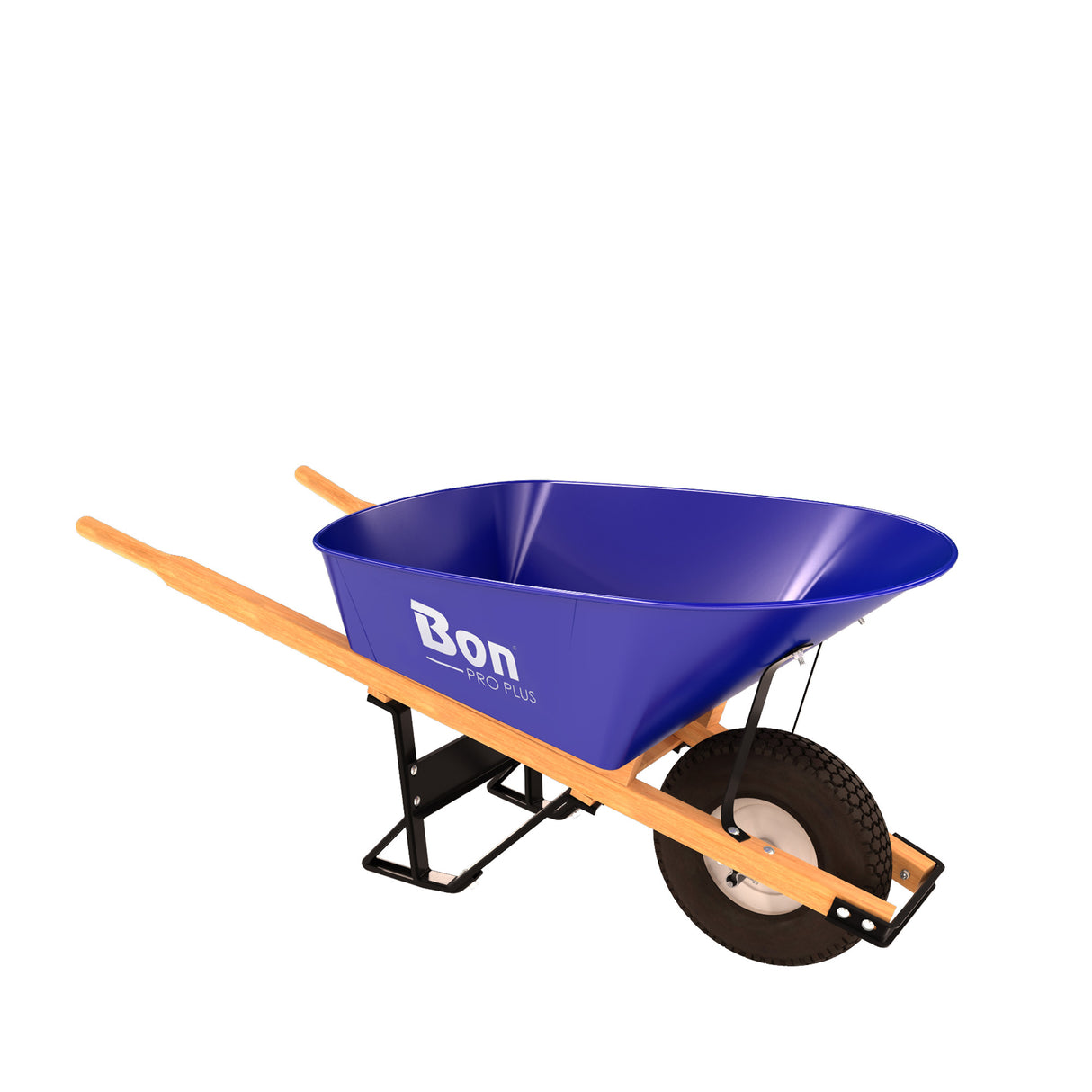 Bon Tool 6 Cu Ft Steel Tray Wheelbarrow – Wood – detail 4