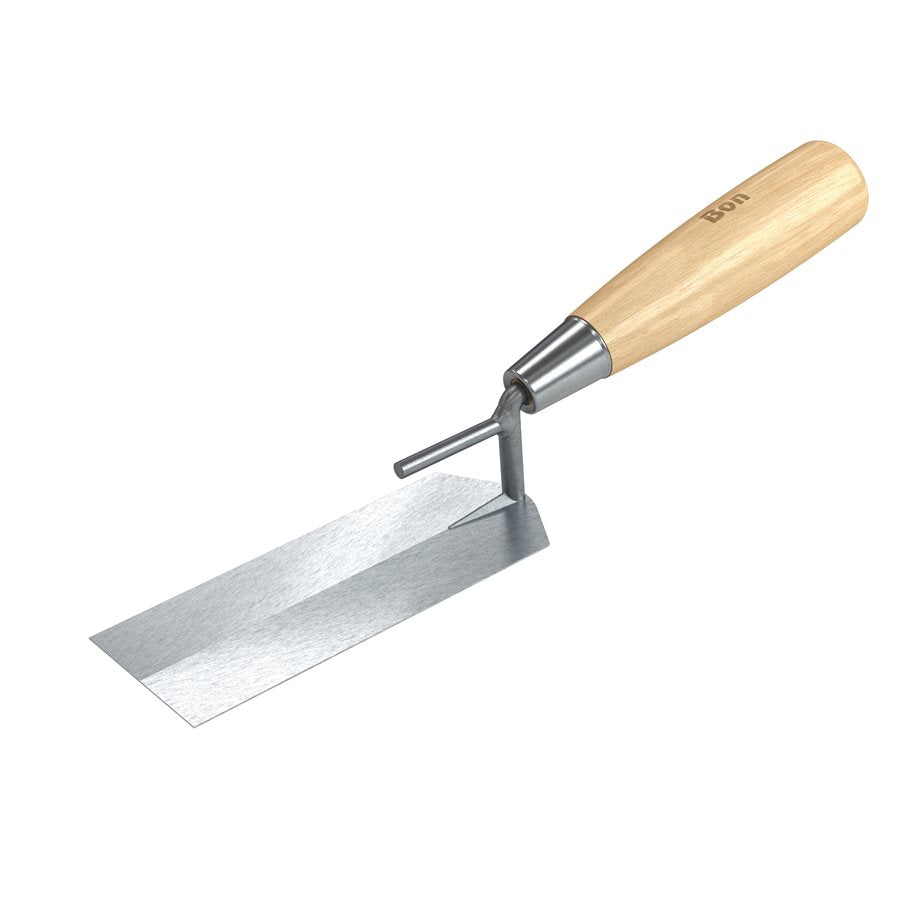 Bon Tool Carbon Steel Bucket Margin Trowel - 5" x 2" Wood Handle