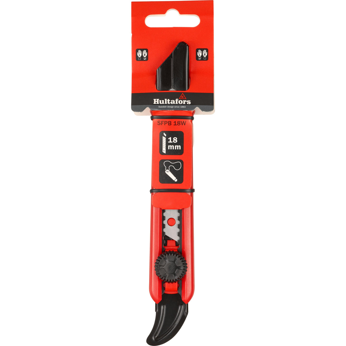 Hultafors SFPB 18mm Snap-Off Knife with Bent Tail Fin - Wheel lock (SFPB 18W) #lock-type_Wheel lock (SFPB 18W)