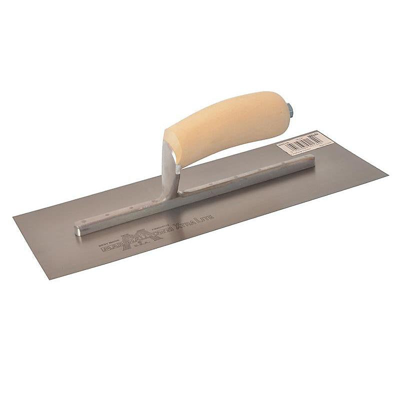 Marshalltown Bright Stainless Steel Finishing Trowel - Wood Handle