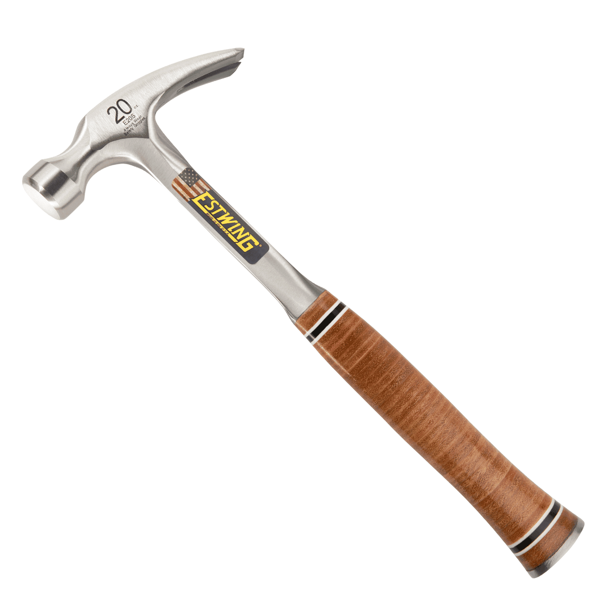 Estwing straight rip-claw hammer with leather grip