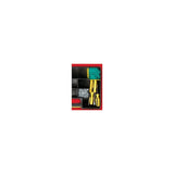 STANLEY 1-94-745 tool box with yellow screwdrivers and green organizer, top view photography.