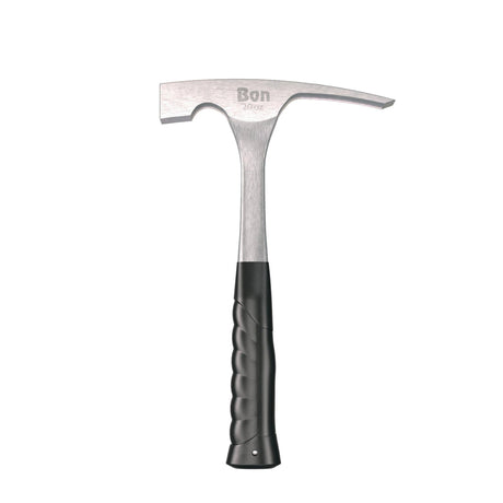 Bon Tool Brick Hammer Solid Steel 20oz - One-Piece Forged Carbon Steel Construction With Contoured Non-Slip Vinyl Grip by Bon Tool