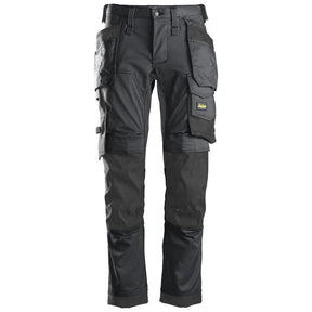 Snickers 6241 AllroundWork, Stretch Trousers Holster Pockets - Steel Grey\Black by Snickers