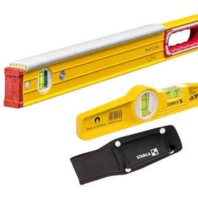 Stabila Premium Masons Level 196-2-K With Plastic Shield And 81S REM Magnetic Torpedo Level Bundle For Builders by Stabila