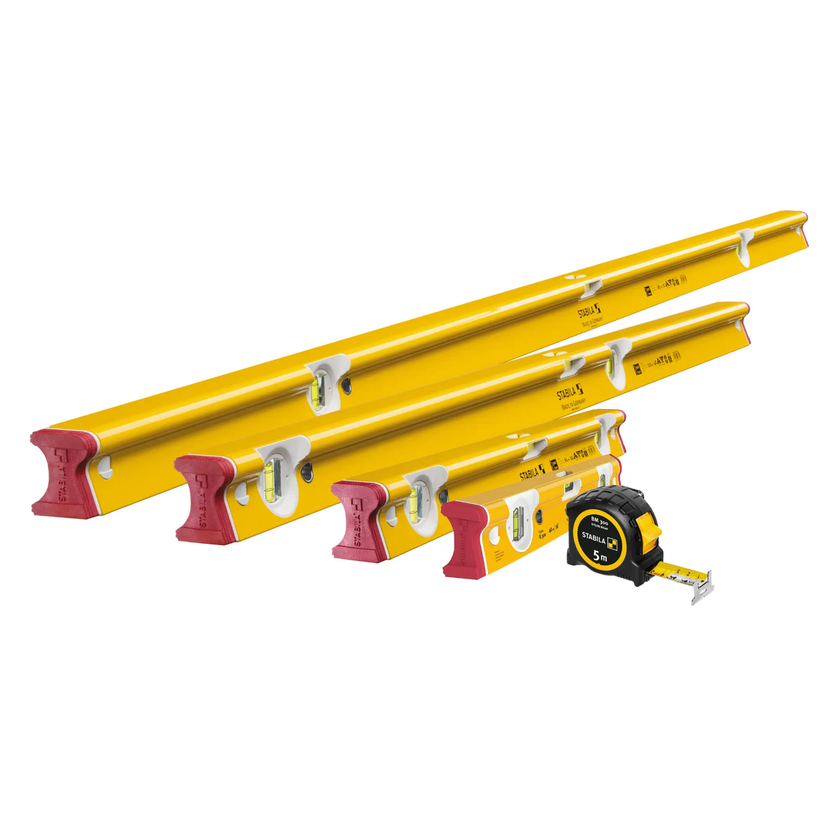 STABILA R-Type 300 Spirit Level Set with BM300 Tape Measure (5 Piece) by Stabila
