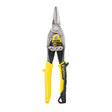 STANLEY 2-14-563 aviation snip with yellow and black handles, front angle on white background.