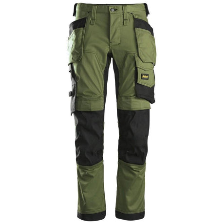 Snickers 6241 AllroundWork, Stretch Trousers Holster Pockets - Khaki Green\Black by Snickers