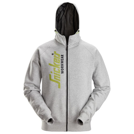 Snickers 2846 Logo Full-Zip Hoodie - Grey Melange by Snickers