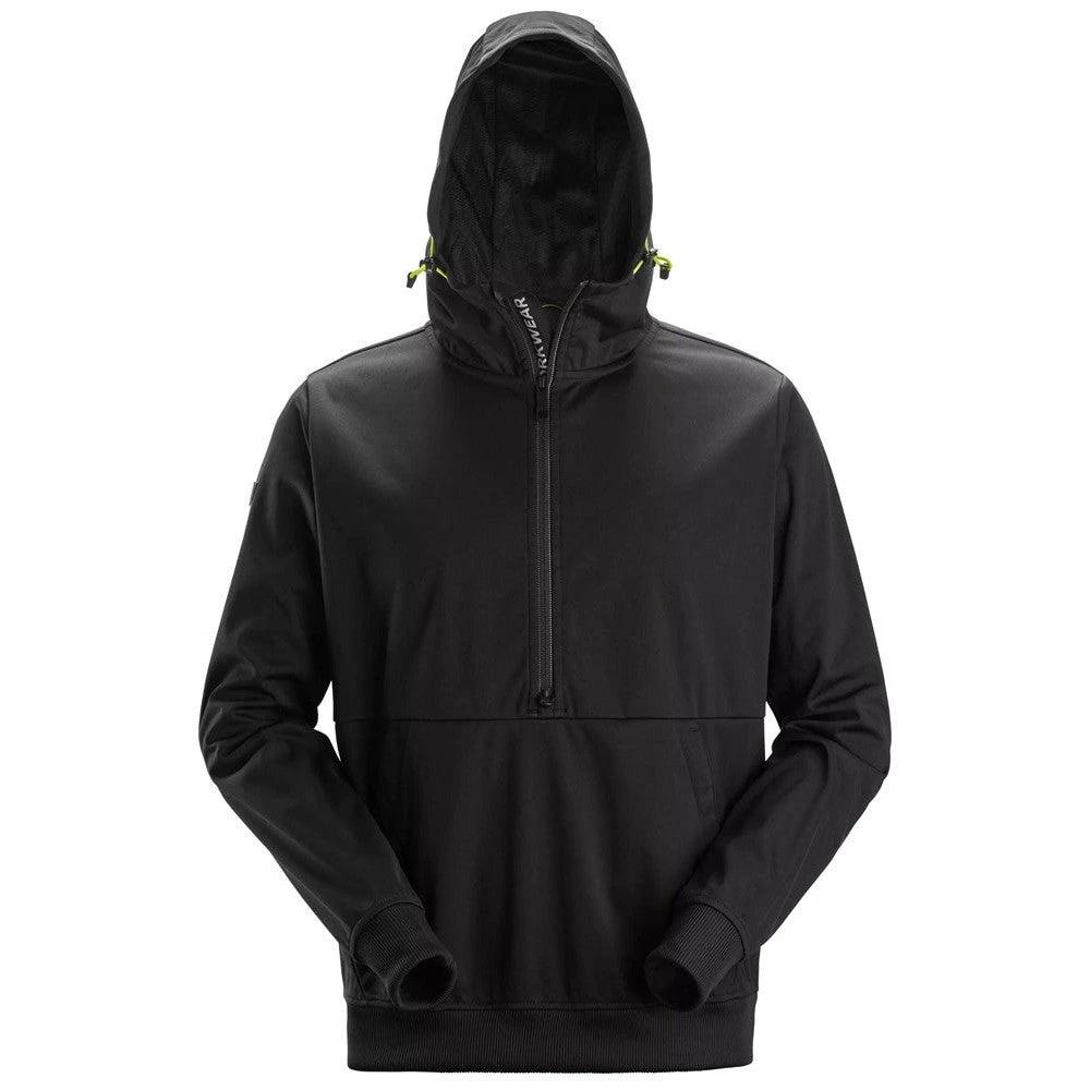 Snickers 8400 FlexiWork, Windblocker Stretch Half-Zip Hoodie - Black by Snickers