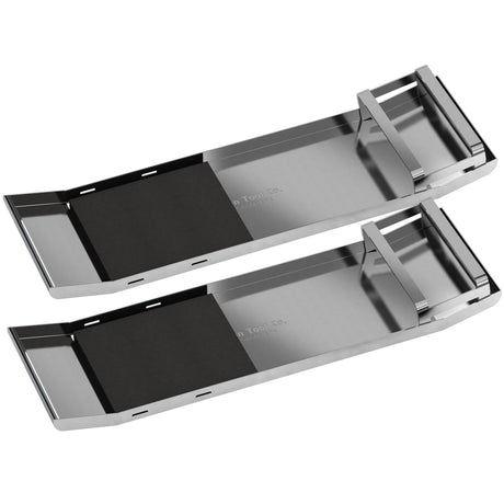 Bon Tool Stainless Steel Knee Boards - Curved Ends with Rubber Pads (Pair)