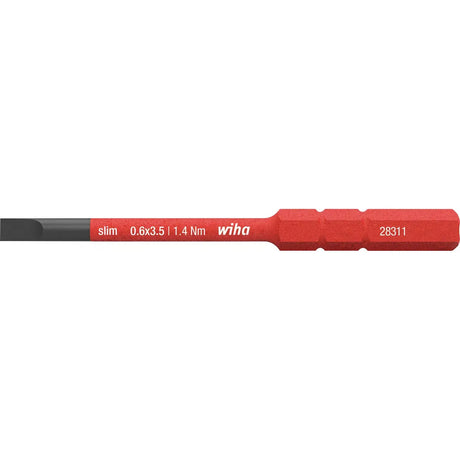 Slotted 3.5mm – Red screwdriver bit with flat tip and white text on handle