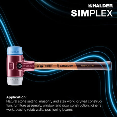 Halder Simplex soft-face mallet, cast iron housing - TPE-soft / TPE-mid by Halder