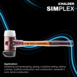 Halder Simplex soft-face mallet, cast iron housing - "Stand-Up" / Superplastic by Halder