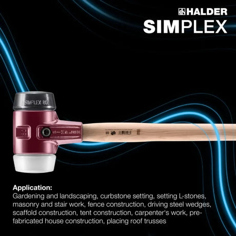 Halder Simplex soft-face sledge hammer, cast iron housing - Rubber composition / Superplastic by Halder