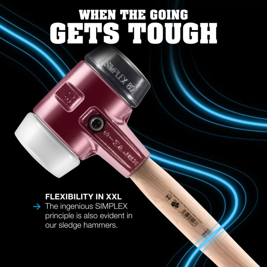 Halder Simplex soft-face sledge hammer, cast iron housing - Rubber composition / Superplastic by Halder