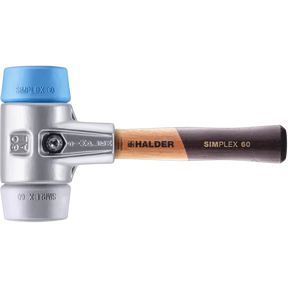 Halder Simplex soft-face mallet, aluminium housing - TPE-soft / TPE-mid - Short Handle by Halder