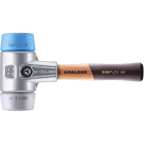 Halder Simplex soft-face mallet, aluminium housing - TPE-soft / TPE-mid - Short Handle by Halder