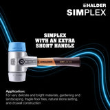 Halder Simplex soft-face mallet, aluminium housing - TPE-soft / TPE-mid - Short Handle by Halder