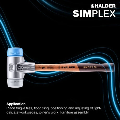Halder Simplex soft-face mallet, aluminium housing - TPE-soft / TPE-mid by Halder