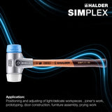 Halder Simplex soft-face mallet, aluminium housing - TPE-soft / Superplastic by Halder
