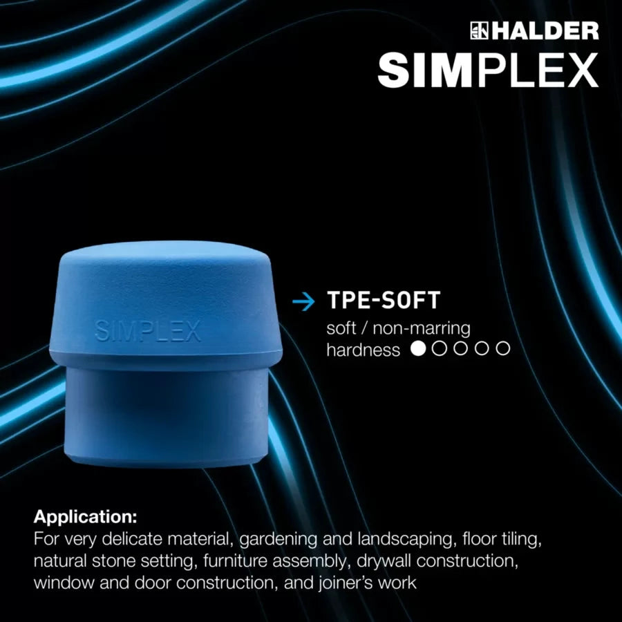 Halder Simplex soft-face mallet, aluminium housing - TPE-soft / Superplastic by Halder