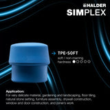 Halder Simplex soft-face mallet, aluminium housing - TPE-soft / Superplastic by Halder
