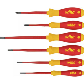 Slotted & Phillips – Set of insulated screwdrivers with red handles and yellow grips
