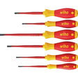 Slotted & Pozidriv – Set of six insulated screwdrivers with red and yellow handles